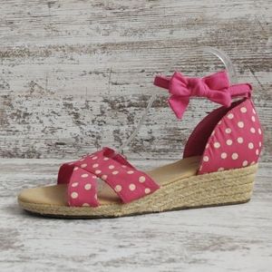 ⚀Like New Pink Cream Polka Dot Sandal